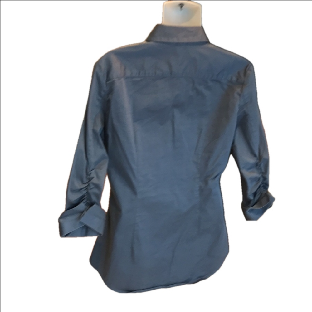 Banana Republic Grey Tailored Crisp Cotton Button Up Dress Shirt Women's S - Picture 6 of 16
